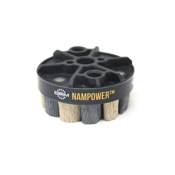 Nampower Brush NAMPOWER ADT8018320 Abrasive Disc Brush, Turbine Style, 80mm Diameter, 18mm Trim, 320 Grit ADT8018320 - main
