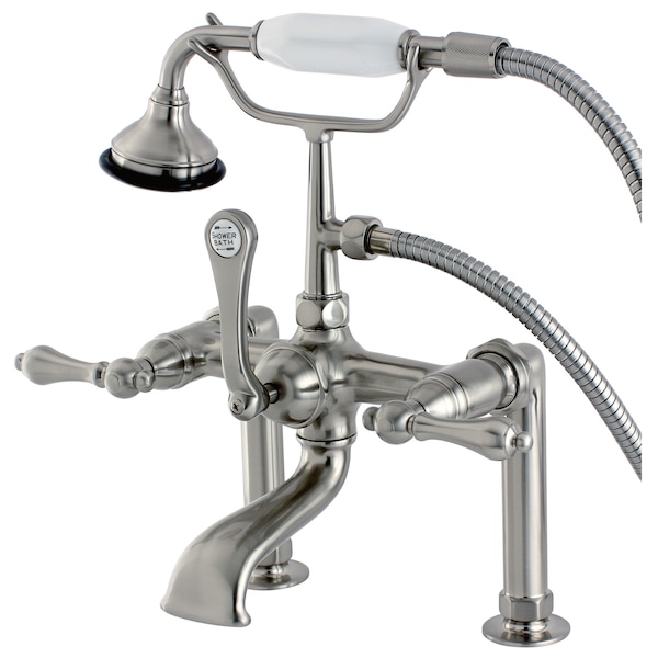 Kingston Brass Deck-Mount Clawfoot Tub Faucet, Brushed Nickel, Deck Mount AE103T8 - main