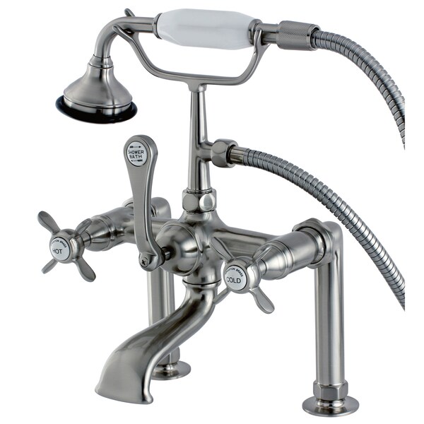 Kingston Brass Deck-Mount Clawfoot Tub Faucet, Brushed Nickel, Deck Mount AE103T8BEX - main