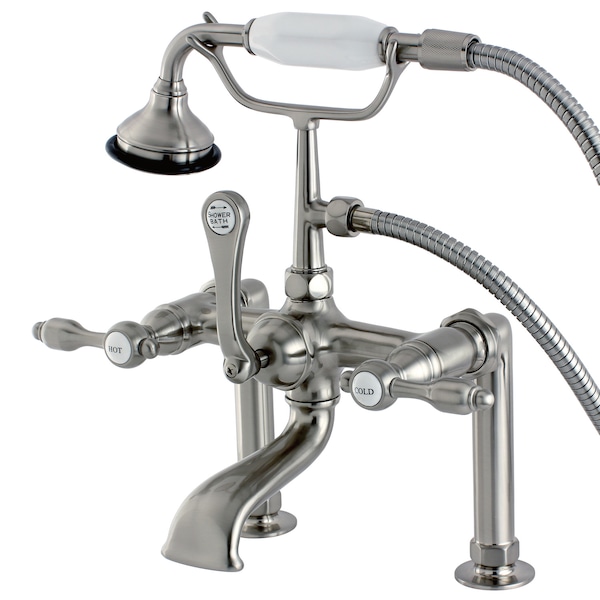 Kingston Brass Deck-Mount Clawfoot Tub Faucet, Brushed Nickel, Deck Mount AE103T8TAL - main