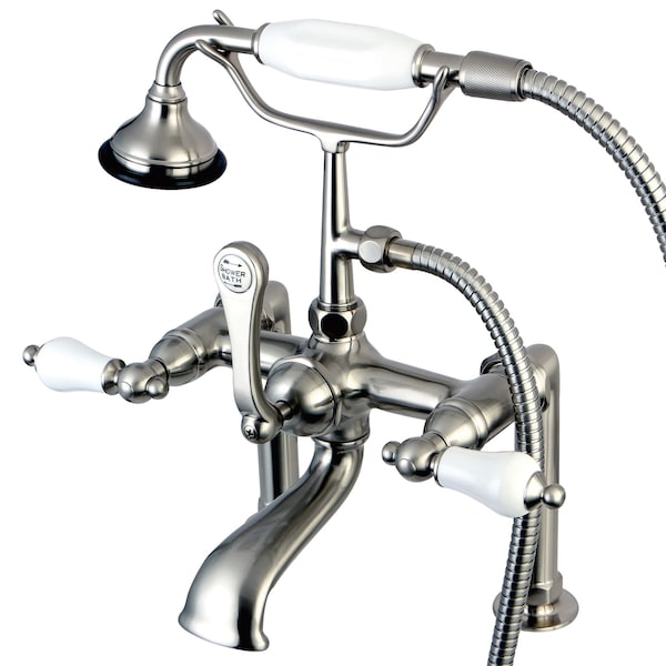 Kingston Brass Deck-Mount Clawfoot Tub Faucet, Brushed Nickel, Deck Mount AE105T8 - main