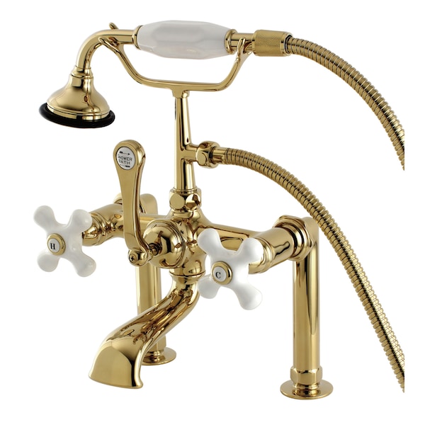 Kingston Brass Deck-Mount Clawfoot Tub Faucet, Polished Brass, Deck Mount AE111T2 - main