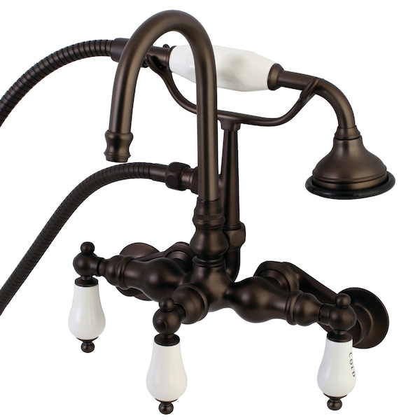 Kingston Brass Wall-Mount Clawfoot Tub Faucet, Oil Rubbed Bronze, Tub Wall Mount AE303T5 - main