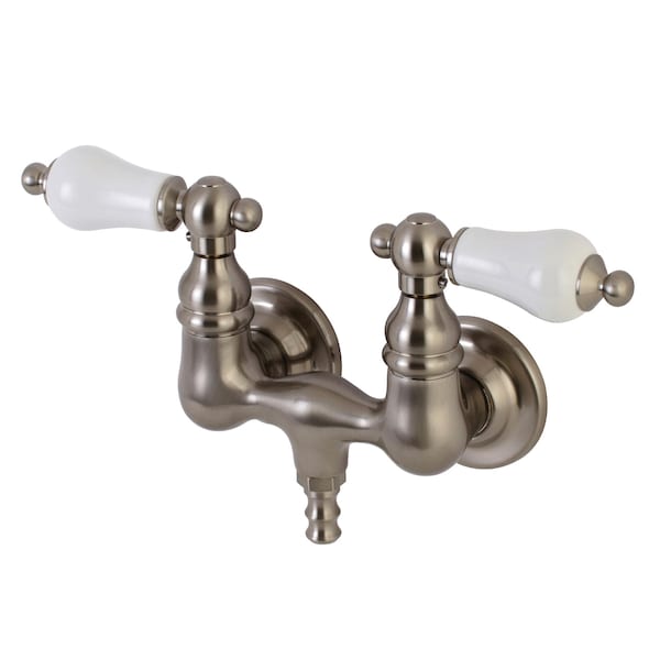 Kingston Brass Wall-Mount Clawfoot Tub Faucet, Brushed Nickel, Tub Wall Mount AE35T8 - main