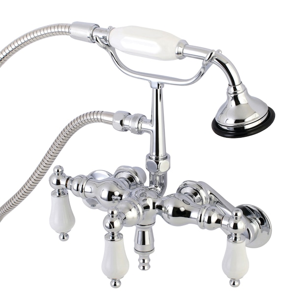 Kingston Brass Wall-Mount Clawfoot Tub Faucet, Polished Chrome, Tub Wall Mount AE422T1 - main