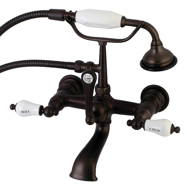 Kingston Brass Wall-Mount Clawfoot Tub Faucet, Oil Rubbed Bronze, Tub Wall Mount AE555T5 - main