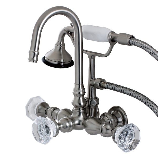 Kingston Brass Wall-Mount Clawfoot Tub Faucet, Brushed Nickel, Tub Wall Mount AE7T8WCL - main