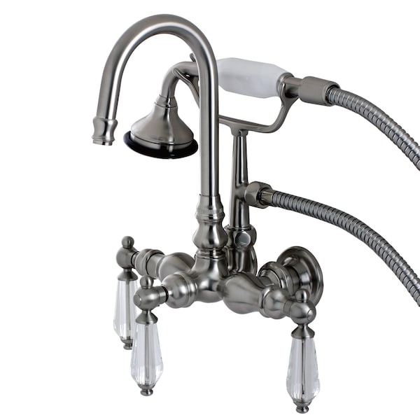 Kingston Brass Wall-Mount Clawfoot Tub Faucet, Brushed Nickel, Tub Wall Mount AE7T8WLL - main