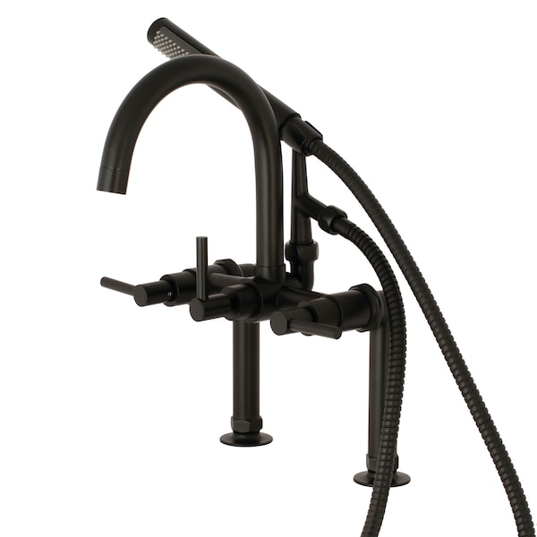 Kingston Brass Deck-Mount Clawfoot Tub Faucet, Matte Black, Deck Mount AE8100DL - main