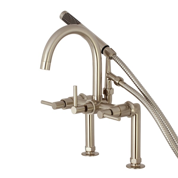 Kingston Brass Deck-Mount Clawfoot Tub Faucet, Brushed Nickel, Deck Mount AE8108DL - main