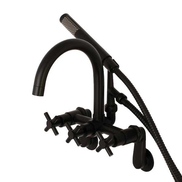 Kingston Brass Wall-Mount Clawfoot Tub Faucet, Matte Black, Tub Wall Mount AE8150DX - main