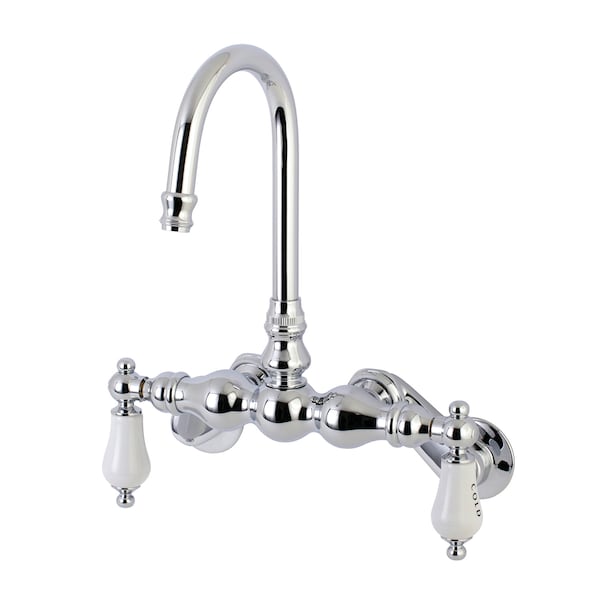 Kingston Brass Wall-Mount Clawfoot Tub Faucet, Polished Chrome, Tub Wall Mount AE86T1 - main