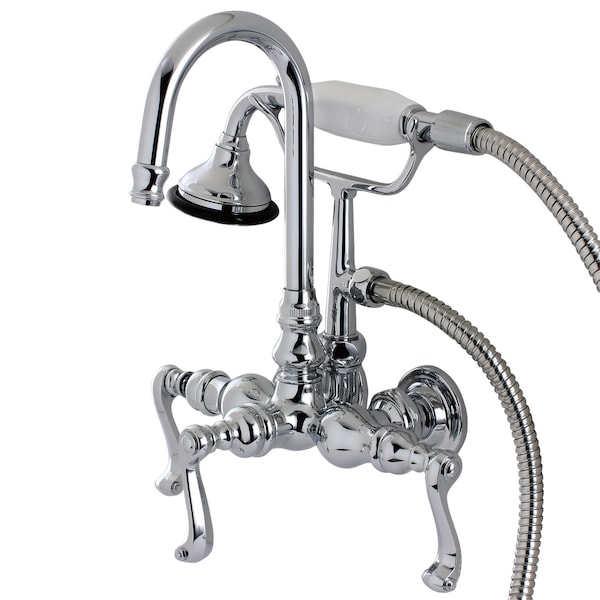 Kingston Brass Wall-Mount Clawfoot Tub Faucet, Polished Chrome, Tub Wall Mount AE8T1FL - main