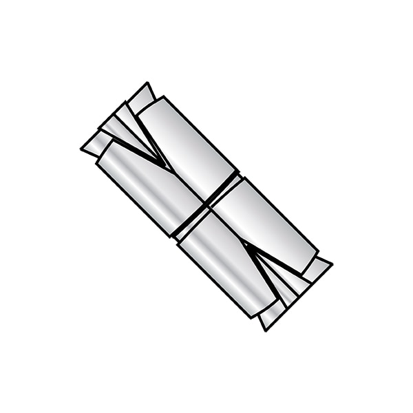 Zoro Select Double Lag Shield, 3/4" Dia, Alloy Steel Zinc Plated, 10 PK 75AED - main