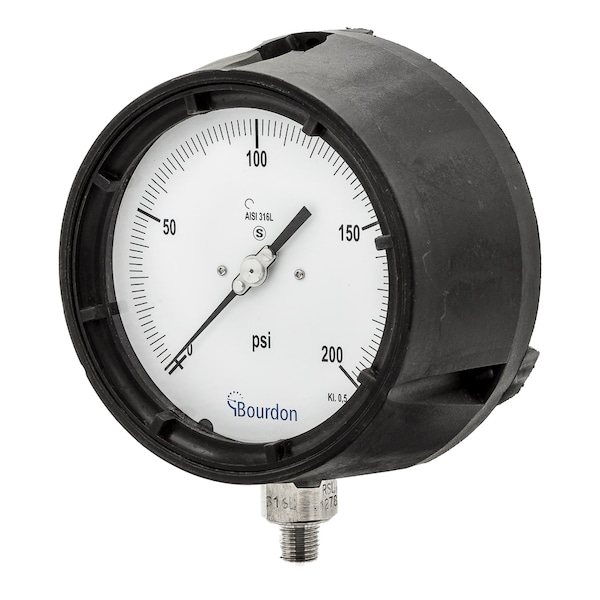 Pic Gauges Process Gauge, 0/200 psi, 1/4" NPT AHG6-A50.H23 - main