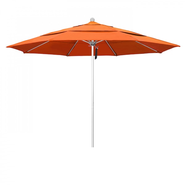 California Umbrella Patio Umbrella, Octagon, 107" H, Sunbrella Fabric, Tangerine 194061000120 - main