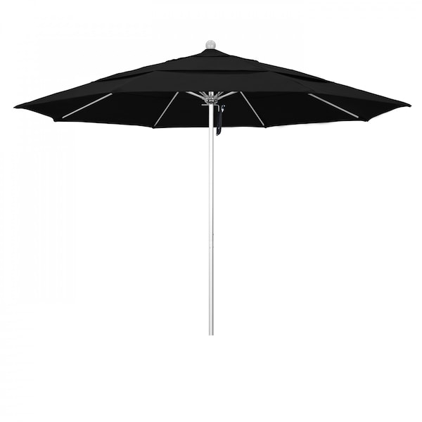 California Umbrella Patio Umbrella, Octagon, 107" H, Sunbrella Fabric, Black 194061000144 - main