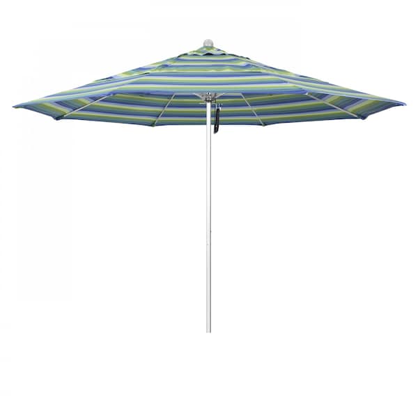 California Umbrella Patio Umbrella, Octagon, 107" H, Sunbrella Fabric, Seville Seaside 194061000380 - main