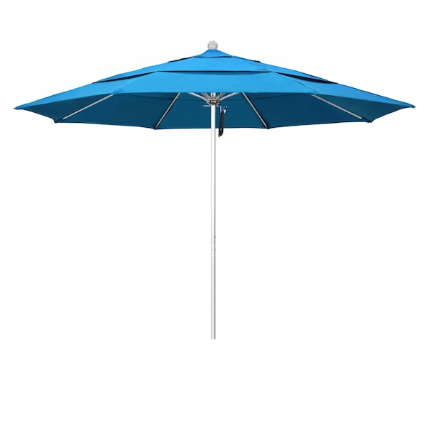 California Umbrella Patio Umbrella, Octagon, 107" H, Sunbrella Fabric, Canvas Cyan 194061000410 - main