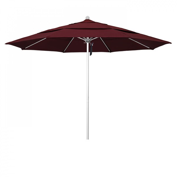 March Patio Umbrella, Octagon, 107" H, Pacifica Fabric, Burgundy ALTO118002-SA36-DWV