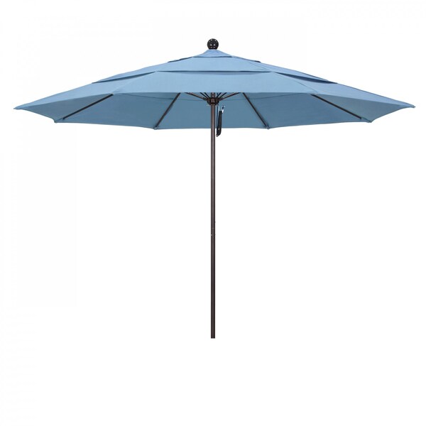 March Patio Umbrella, Octagon, 107" H, Sunbrella Fabric, Air Blue ALTO118117-5410-DWV