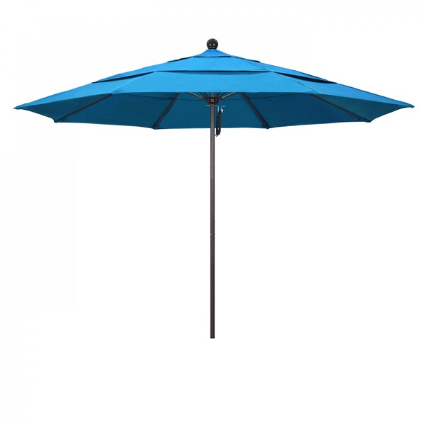 March Patio Umbrella, Octagon, 107" H, Sunbrella Fabric, Canvas Cyan ALTO118117-56105-DWV