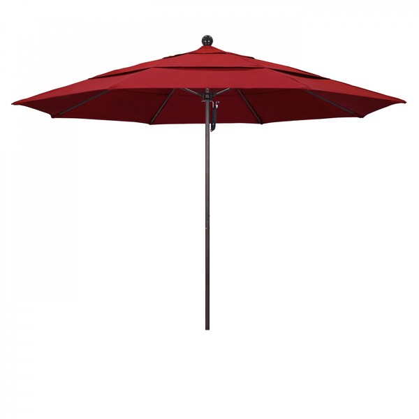 March Patio Umbrella, Octagon, 107" H, Olefin Fabric, Red ALTO118117-F13-DWV
