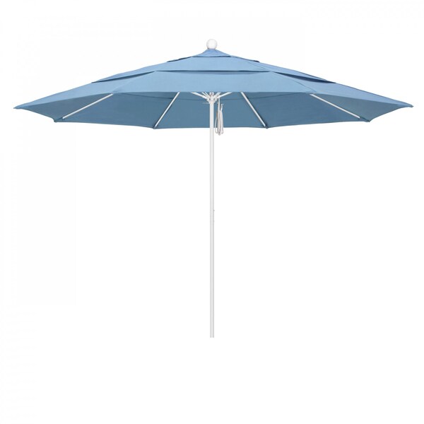 California Umbrella Patio Umbrella, Octagon, 107" H, Sunbrella Fabric, Air Blue 194061001837 - main