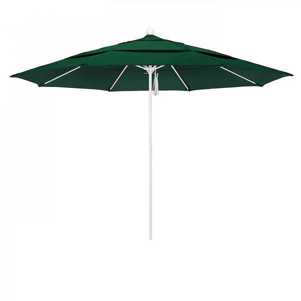 California Umbrella Patio Umbrella, Octagon, 107" H, Sunbrella Fabric, Forest Green 194061001950
