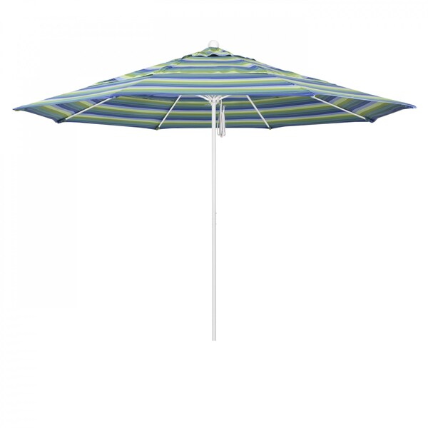 California Umbrella Patio Umbrella, Octagon, 107" H, Sunbrella Fabric, Seville Seaside 194061002063 - main