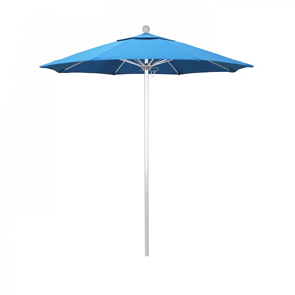 California Umbrella Patio Umbrella, Octagon, 96" H, Sunbrella Fabric, Canvas Cyan 194061003145 - main