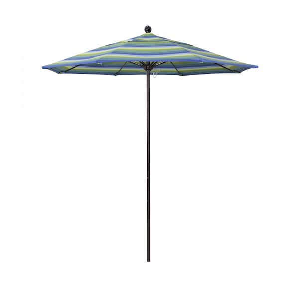California Umbrella Patio Umbrella, Octagon, 96" H, Sunbrella Fabric, Seville Seaside 194061003978 - main