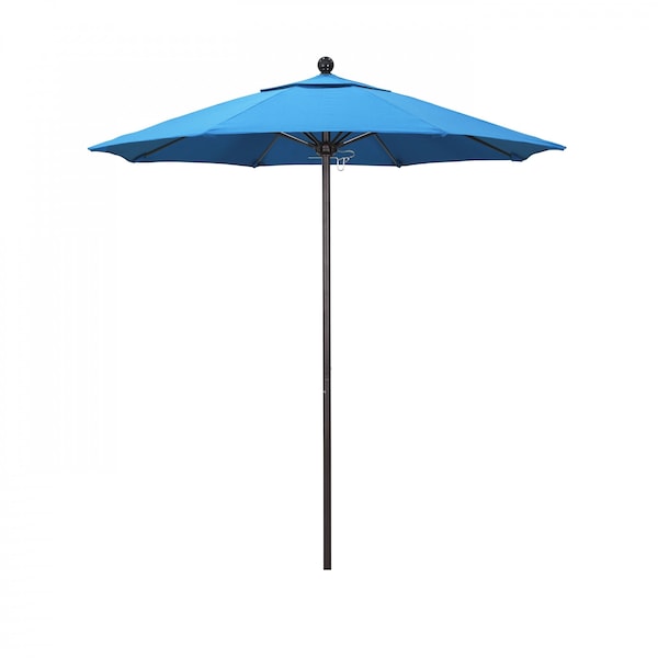 California Umbrella Patio Umbrella, Octagon, 96" H, Sunbrella Fabric, Canvas Cyan 194061004005 - main