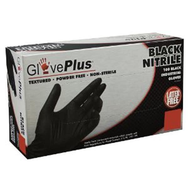 Gloveworks By Ammex Disposable Gloves, 5 mil Palm, Nitrile, Powder-Free, XL, Black AMXGPNB48100 - main