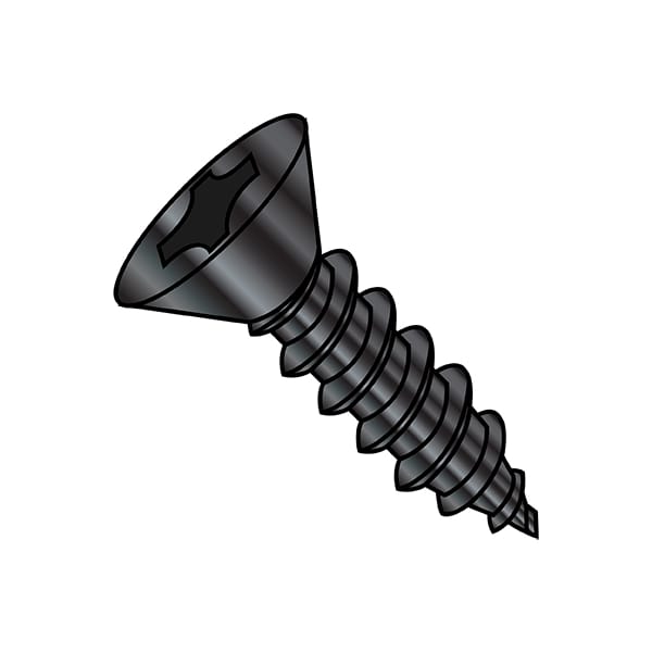 Zoro Select Concrete Screw, #12-11 Dia., Flat, 2 in L, Steel Black Oxide, 2000 PK 1232APFB - main