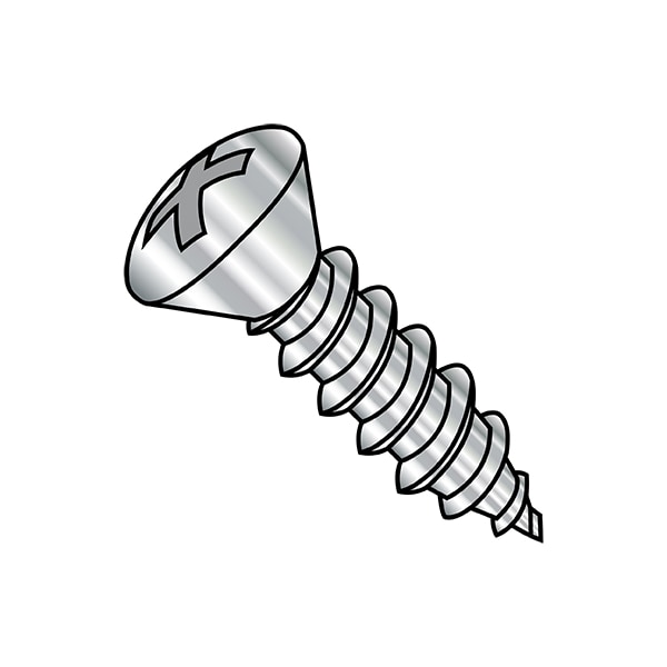 Zoro Select Concrete Screw, #8-15 Dia., Oval, 7/8 in L, 18-8 Stainless Steel 4000 PK 0814APO188 - main