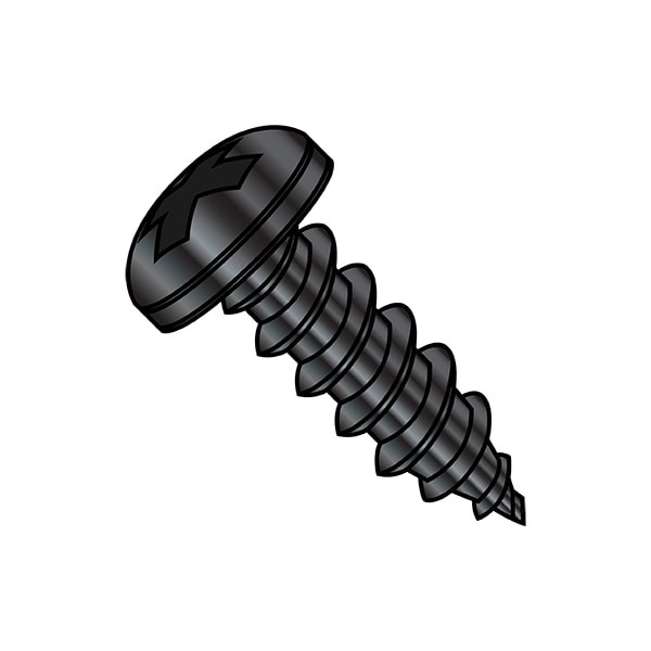 Zoro Select Concrete Screw, #6-18 Dia., Pan, 2 in L, Steel Black Oxide, 3000 PK 0632APPB - main