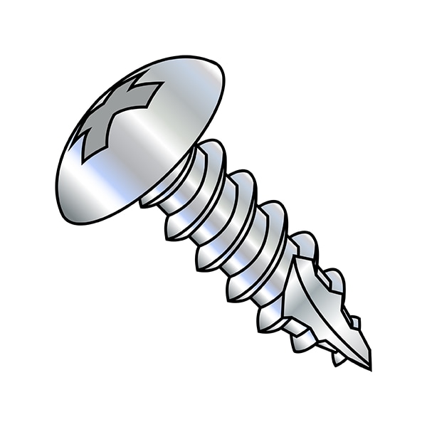 Zoro Select Self-Drilling Screw, #14-10 x 3 in, Zinc Plated Steel Truss Head Phillips Drive, 600 PK 1448APT17 - main
