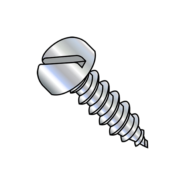 Zoro Select Self-Drilling Screw, #10-12 x 3/4 in, Zinc Plated Steel Pan Head Slotted Drive, 6000 PK 1012ASP - main