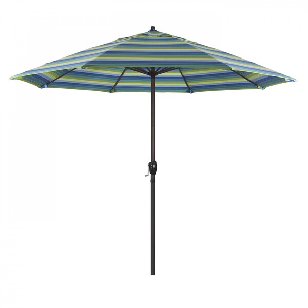 March Patio Umbrella, Octagon, 102" H, Sunbrella Fabric, Seville Seaside ATA908117-5608