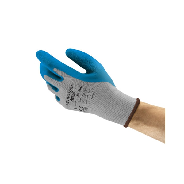 Ansell ActivArmr Coated Gloves, A2 Cut Level, 10 ga, Palm Latex Coating, Seamless Knit, L, 1 Pair 80-100 - main