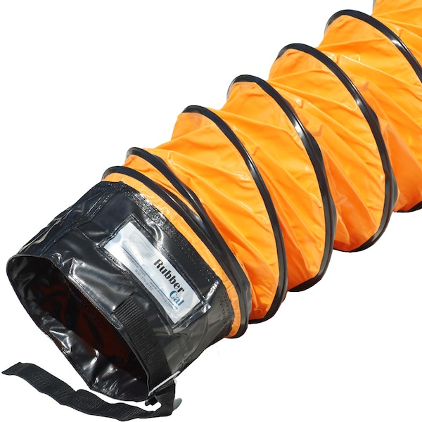 Rubber-Cal "Air Ventilator Orange" Ventilation Duct Hose - 8"ID x 25' Length Hose (Fully Stretched) 01-W192 - main