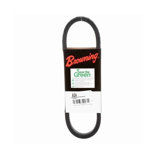 Zoro Select A24 Classical V-Belt, 26.2 in Outside Length, 1/2 in Top Width, 1 Ribs 42W373 - main