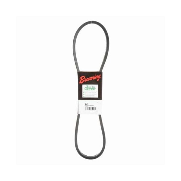 Zoro Select A43 Classical V-Belt, 45.2 in Outside Length, 1/2 in Top Width, 1 Ribs 42W388 - main