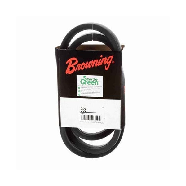 Zoro Select B68 Classical V-Belt, 71 in Outside Length, 21/32 in Top Width, 1 Ribs 42W425 - main