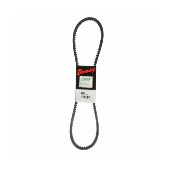 Zoro Select BX46 Cogged, Classical V-Belt, 49 in Outside Length, 21/32 in Top Width, 1 Ribs 46U057 - main