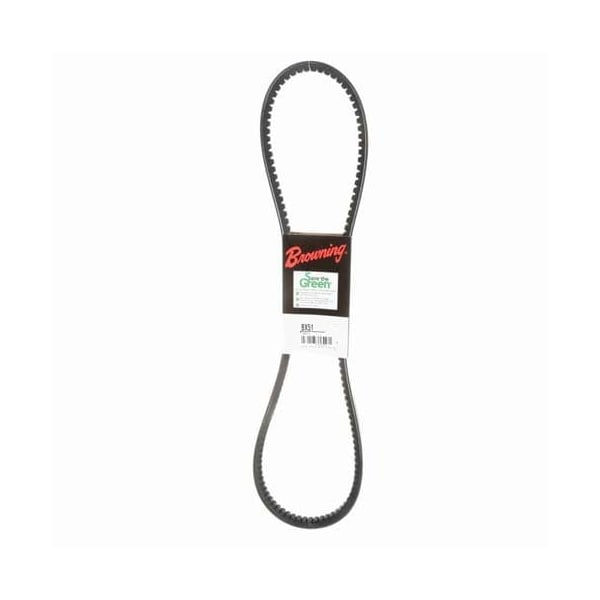 Zoro Select BX51 Cogged, Classical V-Belt, 54 in Outside Length, 21/32 in Top Width, 1 Ribs 46U061 - main