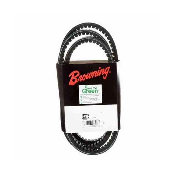 Zoro Select BX75 Cogged, Classical V-Belt, 78 in Outside Length, 21/32 in Top Width, 1 Ribs 42W432 - main