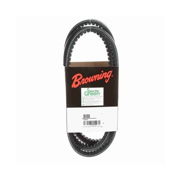 Zoro Select BX80 Cogged, Classical V-Belt, 83 in Outside Length, 21/32 in Top Width, 1 Ribs 42W366 - main