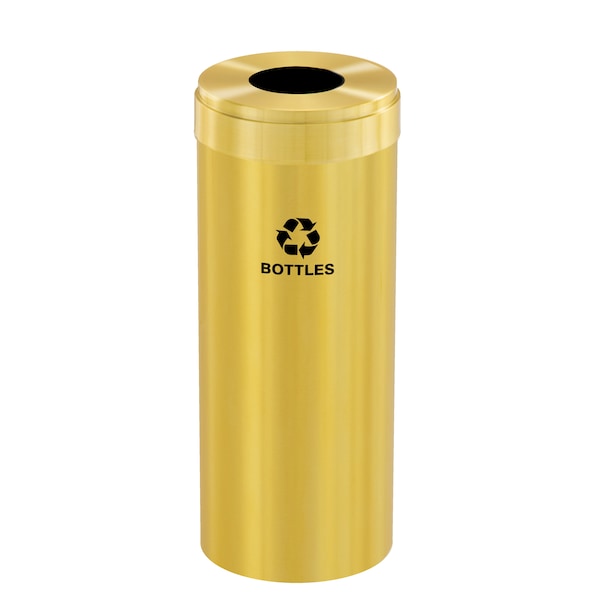Glaro 12 gal Round Recycling Bin, Satin Brass B-1232BE-BE-B3 - main
